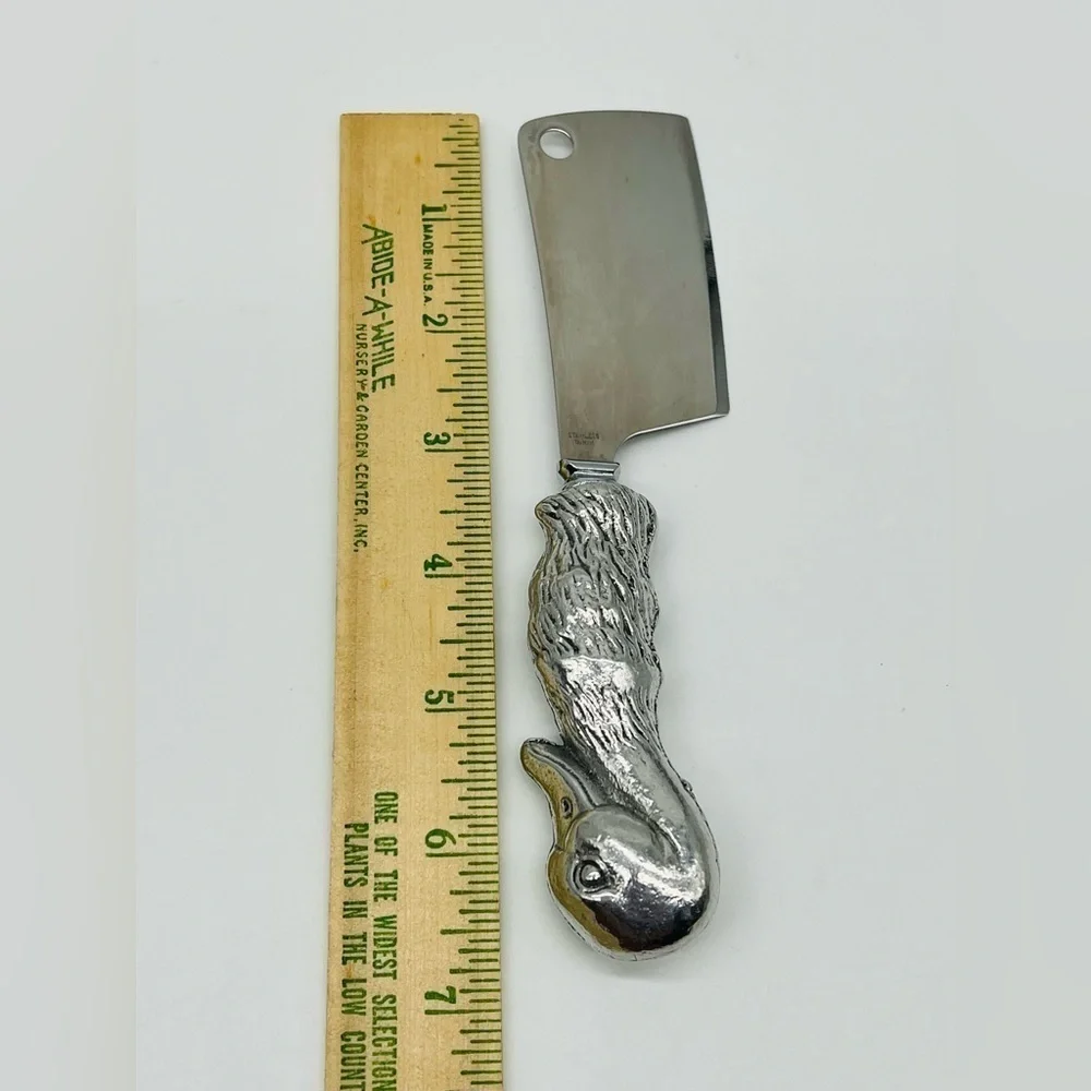 Arthur Court Vintage green marble and stainless steel duck knife